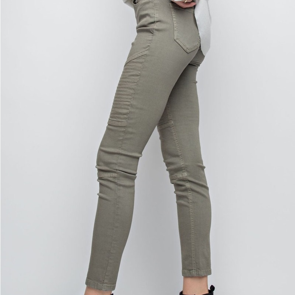Olive Super Stretchy Motto Jeans - Picture 2 of 5